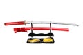 Katana Japanese sword on black stand