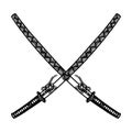 Katana - japanese swords used by the samurai - Out line Royalty Free Stock Photo