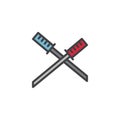 Katana sword filled outline icon Royalty Free Stock Photo