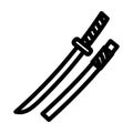 katana weapon military line icon vector illustration