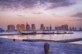 Katara beach in Doha,Qatar sunset view Royalty Free Stock Photo