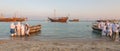 Katara beach Qatar traditional wooden boats dhow