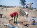 Farmer of Rajasthan doing various agricultural work in his field with his wife