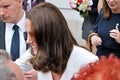 Kate Middleton among the crowds in Warsaw Royalty Free Stock Photo