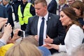 Kate Middleton among the crowds in Warsaw Royalty Free Stock Photo