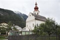 Kath. Pfarramt church at Pfunds village in Tyrol, Austria Royalty Free Stock Photo