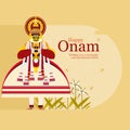 Onam festival background with a Kathakali artist