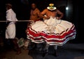 Kathakali actors before the evening performance