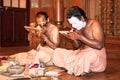 Kathakali actors make-up , India