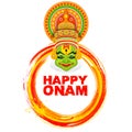 Kathakali dancer on background for Happy Onam festival of South India Kerala Royalty Free Stock Photo