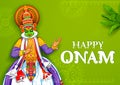 Kathakali dancer on background for Happy Onam festival of South India Kerala Royalty Free Stock Photo