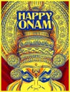 Kathakali dancer on background for Happy Onam festival of South India Kerala Royalty Free Stock Photo