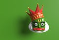 Kathakali Face with Heavy Crown Decorated, 3D Rendering illustration