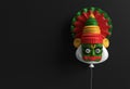 Kathakali Face with Heavy Crown Decorated, 3D Rendering illustration