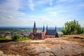 The gothic Katharinenkirche in Oppenheim in Rheinhessen Royalty Free Stock Photo