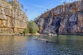 Great sandstone cliffs at Katherine River Gorge Royalty Free Stock Photo