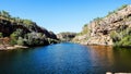 The Katherine River flowing through a rocky gorge in Nitmiluk National Park, Australia Royalty Free Stock Photo