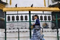 Praying at Kathesimbhu Stupa Royalty Free Stock Photo