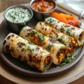 kathi roll with vegetables in a plate Royalty Free Stock Photo