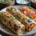 kathi roll with vegetables in a plate Royalty Free Stock Photo