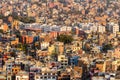 Kathmandu city view from Swayambhunath stupa on sunset, Nepal