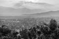 Kathmandu city view from Swayambhunath stupa on sunset, Nepal