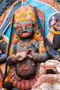 Statue and shrine of Kal Bhairav at Kathmandu Durbar Square, Kathmandu Valley, Nepal