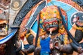 Statue and shrine of Kal Bhairav at Kathmandu Durbar Square, Kathmandu Valley, Nepal