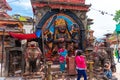 Statue and shrine of Kal Bhairav at Kathmandu Durbar Square, Kathmandu Valley, Nepal