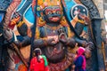 Statue and shrine of Kal Bhairav at Kathmandu Durbar Square, Kathmandu Valley, Nepal