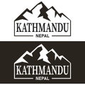 Kathmandu Mountain Silhouette Design City Vector Art. Royalty Free Stock Photo