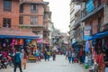 Kathmandu, Nepal - April 19, 2018 :Souvenir shop for sell in Thamel street at Kathmandu town