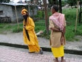 A man with a sadhu near the Pashupatinath temple in Kathmandu, Nepal