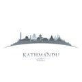 Kathmandu Nepal city skyline silhouette white background Royalty Free Stock Photo