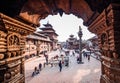 Kathmandu, Nepal - February 1 2021: Ancient Temple and Stupa at Patan Durbar Square in Nepal Royalty Free Stock Photo