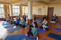 Class of Yoga at Kathmandu on Nepal Royalty Free Stock Photo