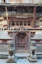 Kathmandu, Nepal, fragment of ancient hindy temple Royalty Free Stock Photo