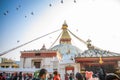 Kathmandu, Nepal - January 29 2021: Boudhanath Stupa in Kathmandu, Nepal