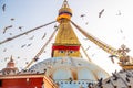 Kathmandu, Nepal - January 29 2021: Boudhanath Stupa in Kathmandu, Nepal