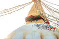 Kathmandu, Nepal - January 29 2021: Boudhanath Stupa in Kathmandu, Nepal