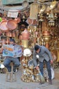 KATHMANDU, NEPAL - JANUARY 14, 2015: Local sellers in a busy commercial street