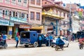 View over the entrance gate to Boudhanath Boudha Stupa in Kathmandu, Nepal