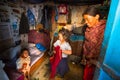 KATHMANDU, NEPAL - local people in his house in a poor area of the city.