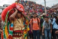 The Majipa Lakhey dances at Indra Jatra in Kathmandu, Nepal