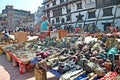 Illustrative Editorial showing a woman selling a street souvenir shop on Durbar Square in Kathmandu Royalty Free Stock Photo