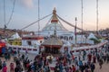 Kathmandu Nepal Nepali people and tourist walking at Boudhanath Stupa center of Tibetan culture in Kathmandu.Nepal