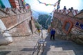 People climbing stairs at Swayambhunath Stupa