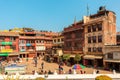 Kathmandu, Nepal - November 17, 2018: People walking on the square near Boudhanath stupa in Kathmandu, Nepal Royalty Free Stock Photo