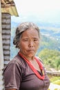 Kathmandu, Nepal - November 04, 2016: Portrait of a Nepalese woman in a village, Nepal.