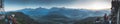 Panoramic view on Annapurna mountain range at sunset Royalty Free Stock Photo
